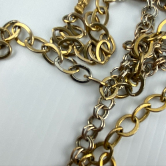 Vintage 80's Chain Belt Mixed Metals 31 inch max. - Picture 4 of 10